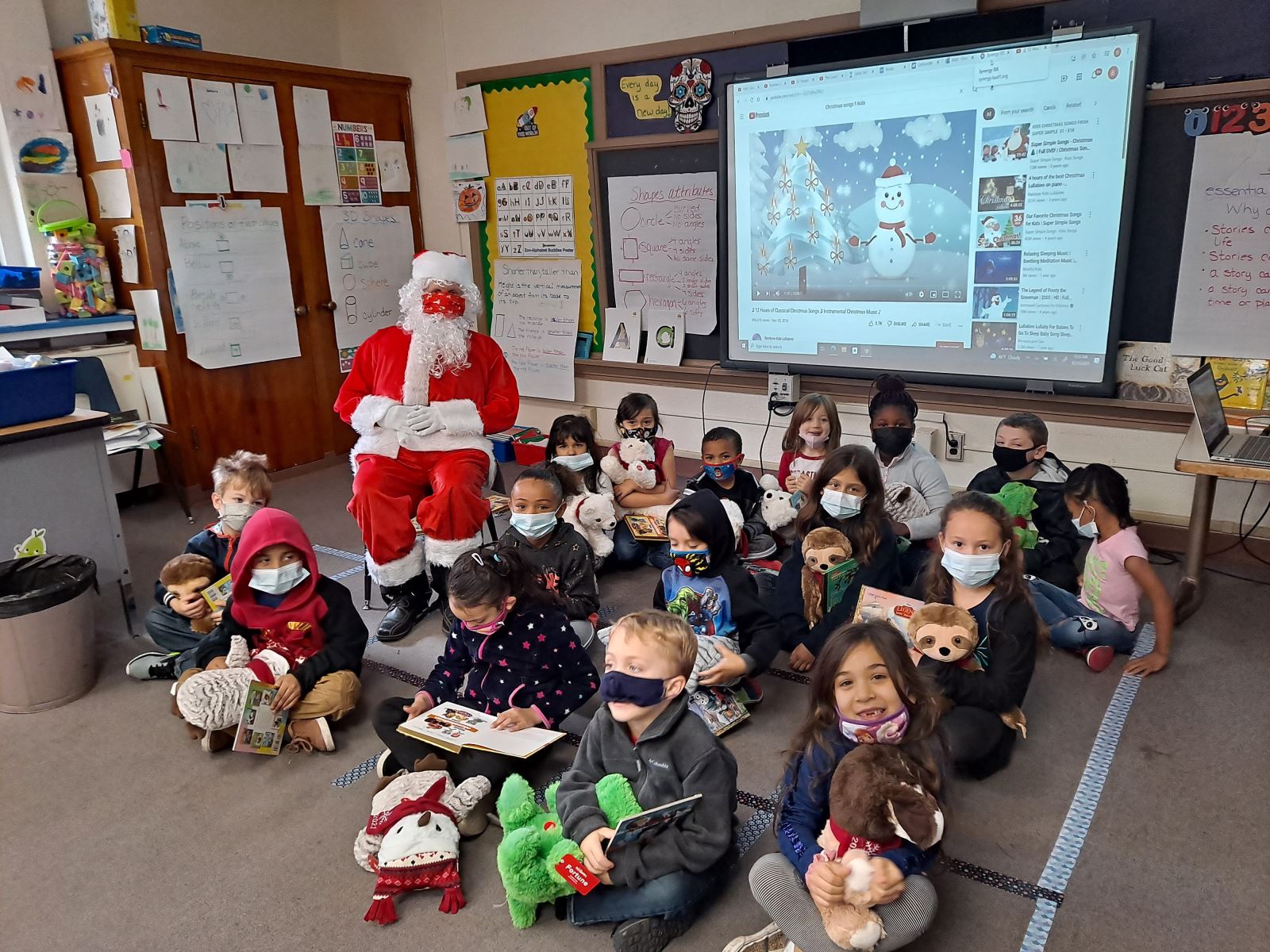 Santa Claus with students