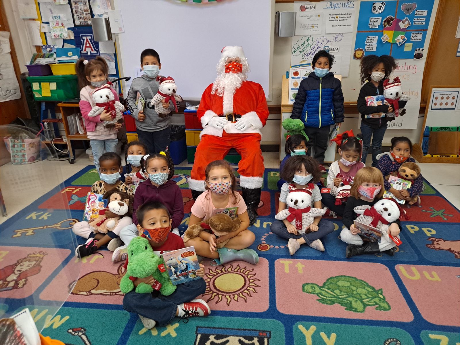 Santa Claus with students
