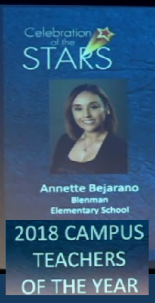 Mrs Bejarano With Text 2018 Celebration of the STARS Campus Teachers of the Year
